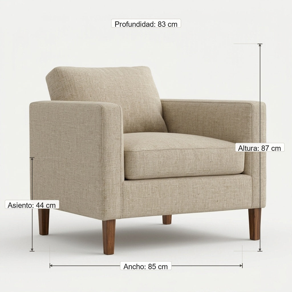 Sillón Eleganza | Madera Exótica | Confort de Lujo - Guía de Medidas y Proporciones en Centímetros | LEMICH Muebles de Lujo Ocotlán