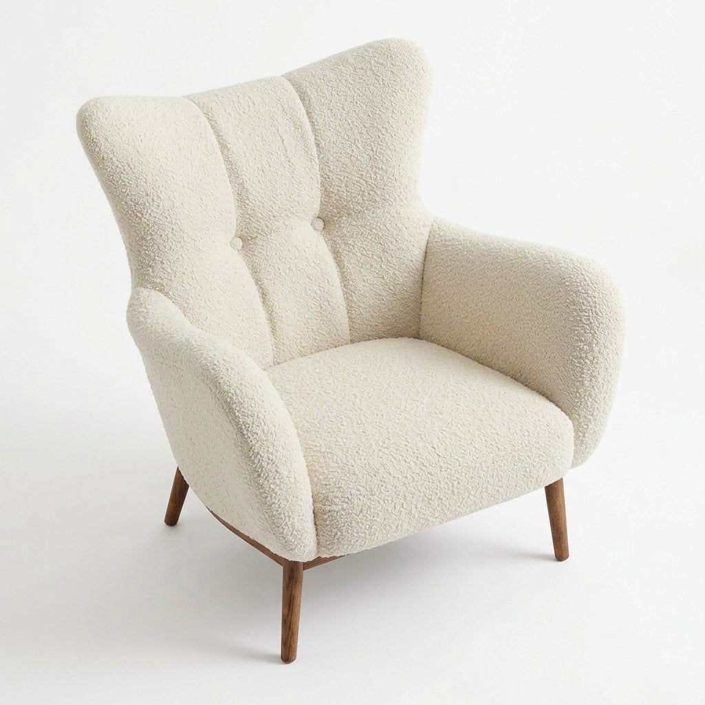 Sillón Morbido · Rosa Exótica · Confort Clásico Diseño - Vista Ángulo Superior Elevado Fondo Blanco | LEMICH Muebles de Lujo Ocotlán