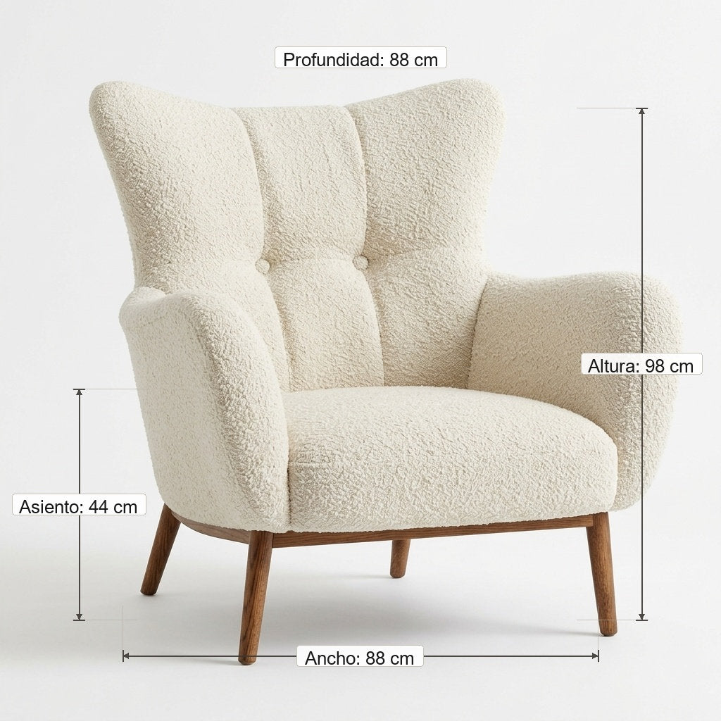Sillón Morbido · Rosa Exótica · Confort Clásico Diseño - Guía de Medidas y Proporciones en Centímetros | LEMICH Muebles de Lujo Ocotlán