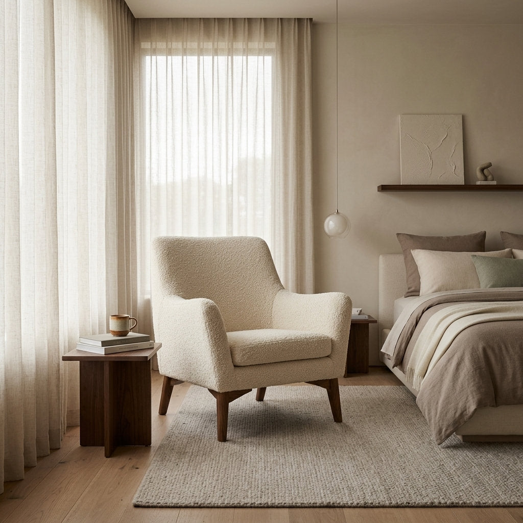 Sillón Pino Elegante · Confort Premium - Ambientada en Suite Principal Serene | LEMICH Muebles de Lujo Ocotlán