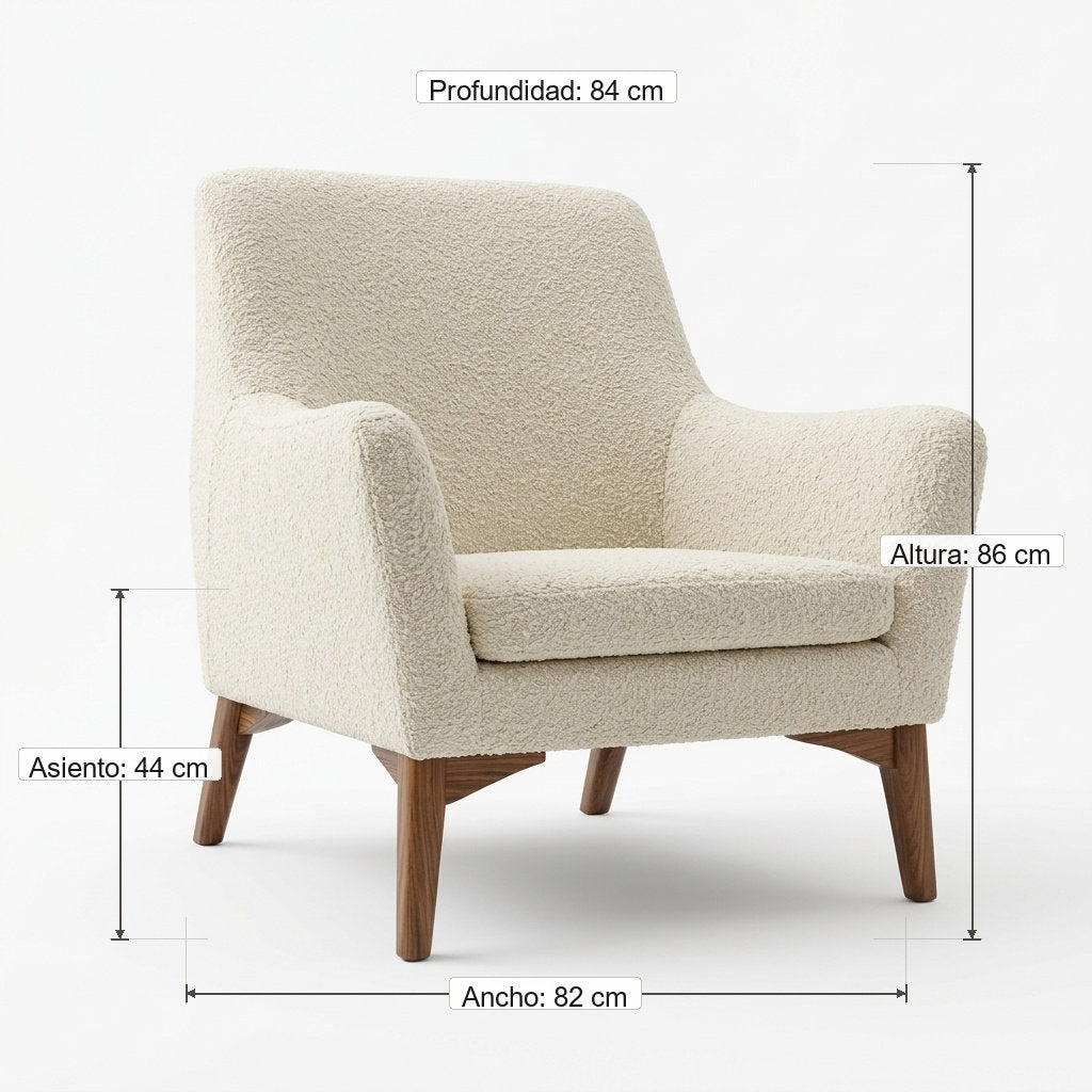 Sillón Pino Elegante · Confort Premium - Guía de Medidas y Proporciones en Centímetros | LEMICH Muebles de Lujo Ocotlán
