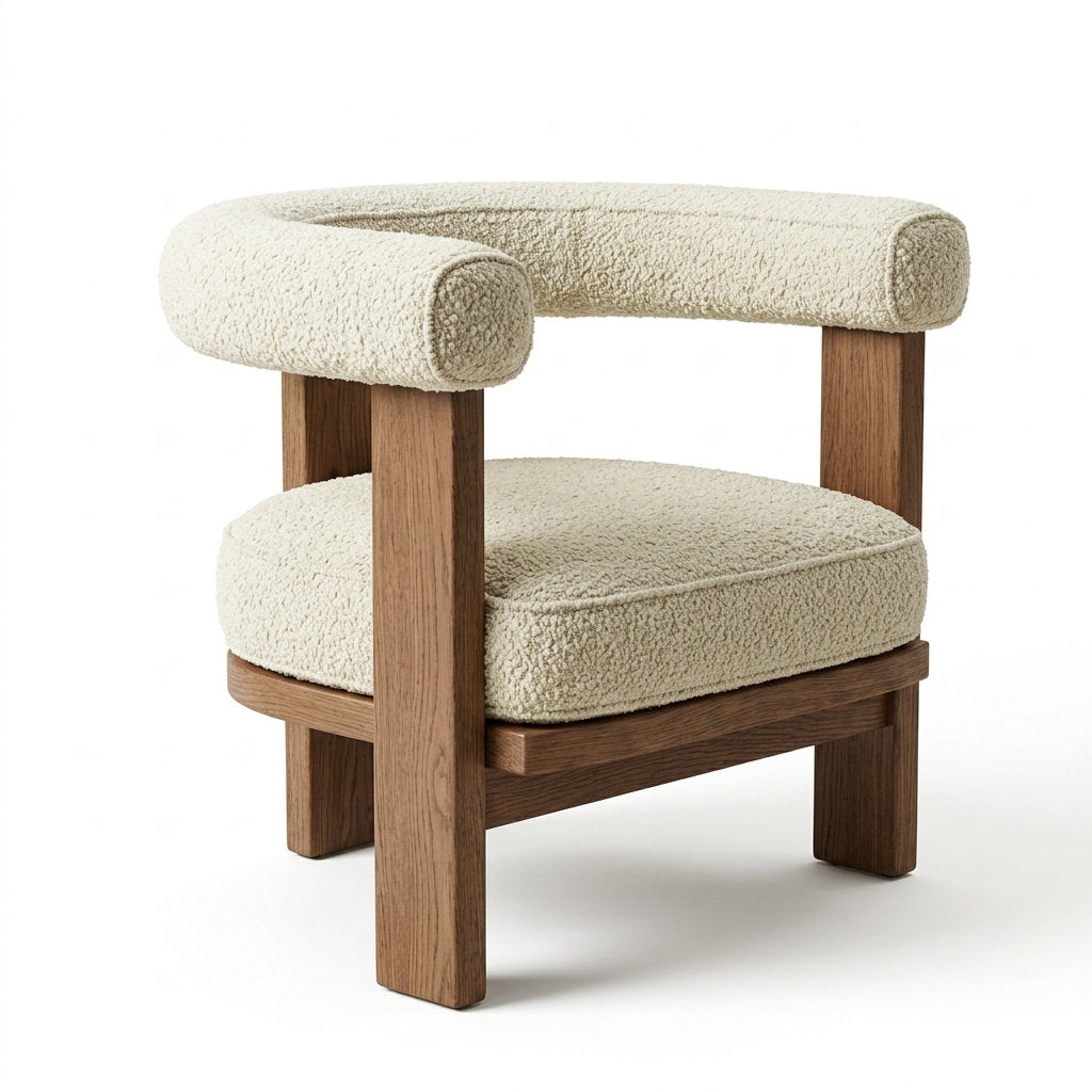 Sillón Portofino | Rosa Morada Diseño Escultórico - Vista Ángulo Tres Cuartos Opuesto Fondo Blanco | LEMICH Muebles de Lujo Ocotlán
