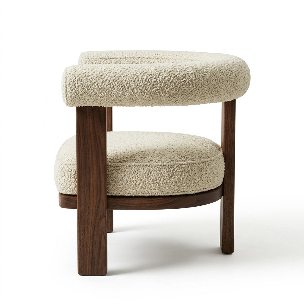 Sillón Portofino | Rosa Morada Diseño Escultórico - Vista Lateral de Perfil 90° Fondo Blanco | LEMICH Muebles de Lujo Ocotlán