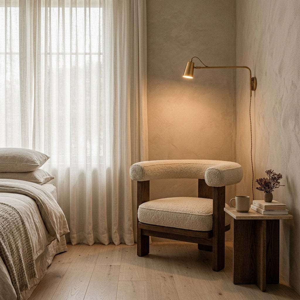 Sillón Portofino | Rosa Morada Diseño Escultórico - Ambientada en Suite Principal Serene | LEMICH Muebles de Lujo Ocotlán