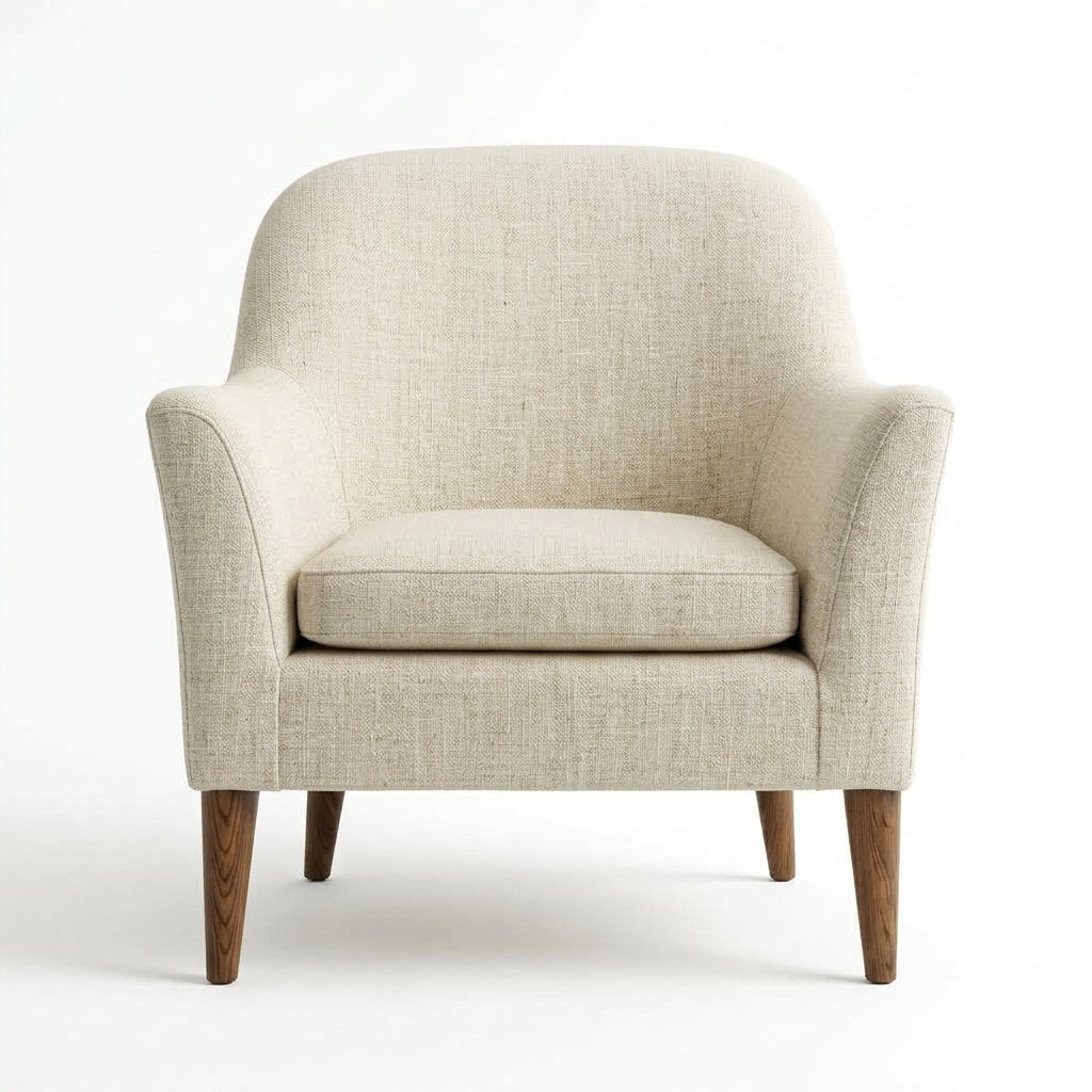 Sillón Velluto Terciopelo · Confort Premium - Vista Frontal Directa Fondo Blanco | LEMICH Muebles de Lujo Ocotlán