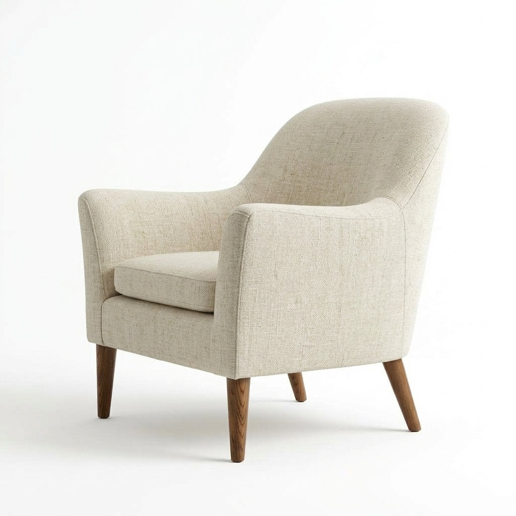 Sillón Velluto Terciopelo · Confort Premium - Vista Ángulo Tres Cuartos Opuesto Fondo Blanco | LEMICH Muebles de Lujo Ocotlán