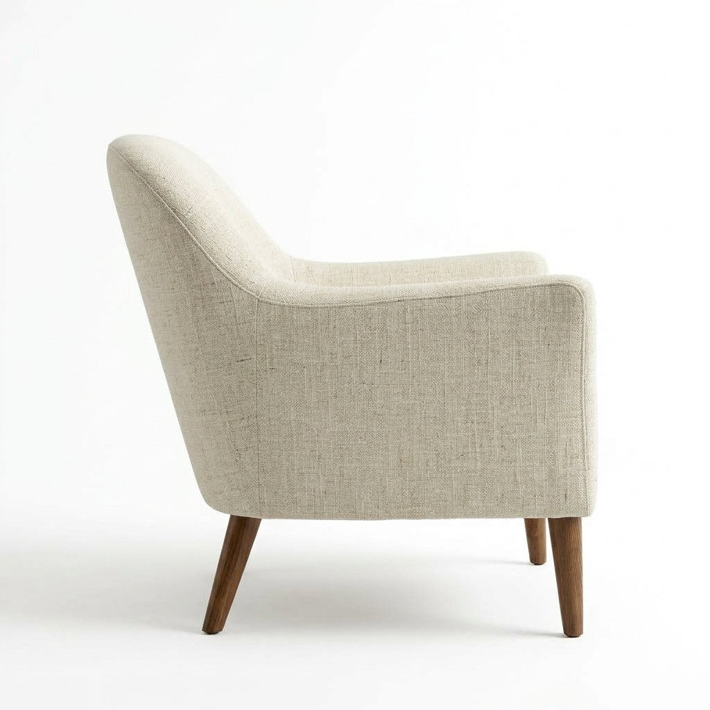 Sillón Velluto Terciopelo · Confort Premium - Vista Lateral de Perfil 90° Fondo Blanco | LEMICH Muebles de Lujo Ocotlán