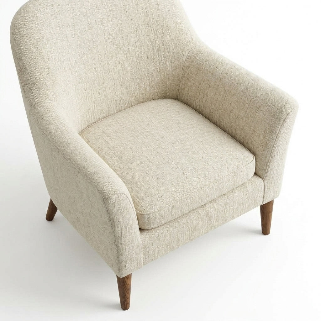 Sillón Velluto Terciopelo · Confort Premium - Vista Ángulo Superior Elevado Fondo Blanco | LEMICH Muebles de Lujo Ocotlán