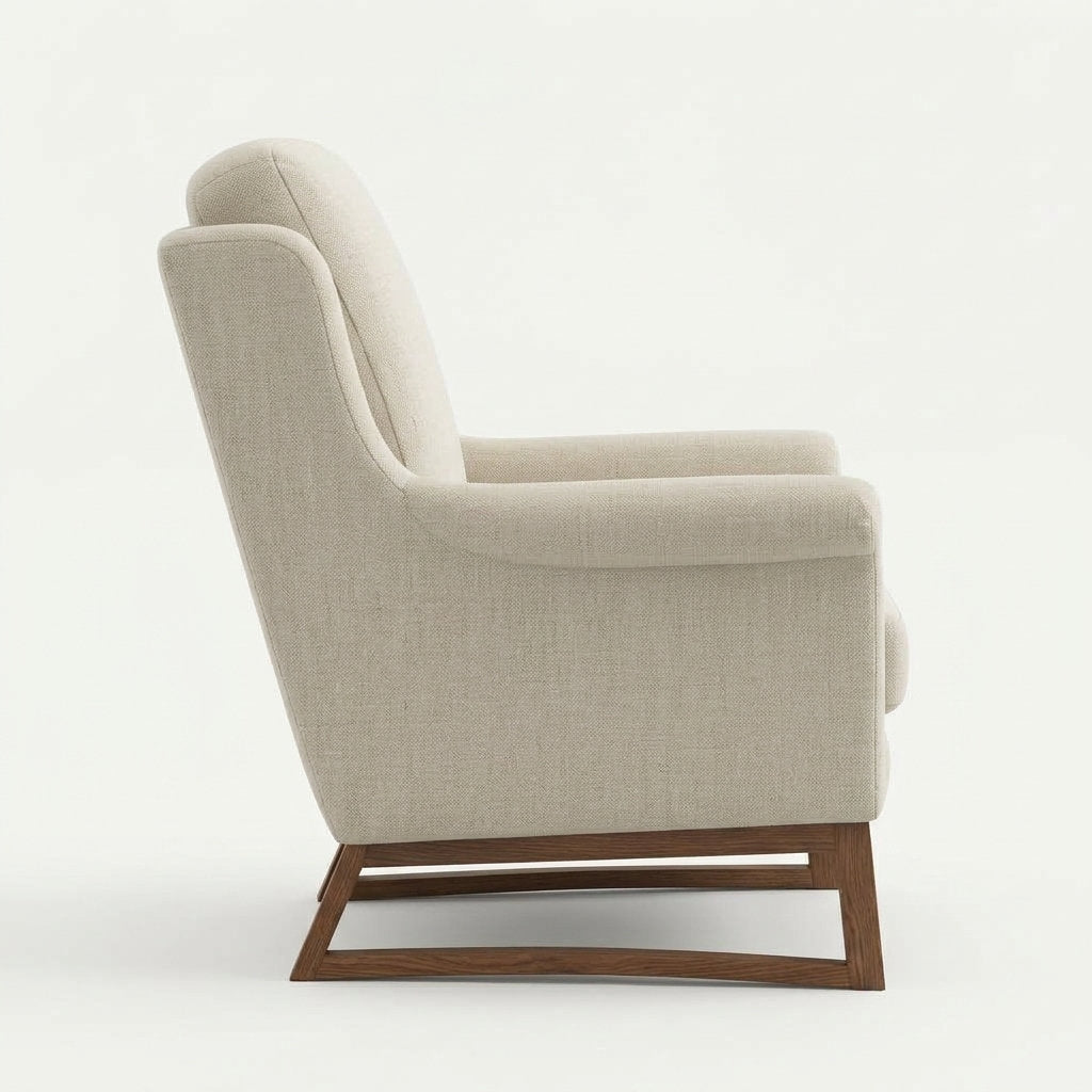 Tapicería Pino Ristretto · Sillón Diseño Elegante - Vista Lateral de Perfil 90° Fondo Blanco | LEMICH Muebles de Lujo Ocotlán