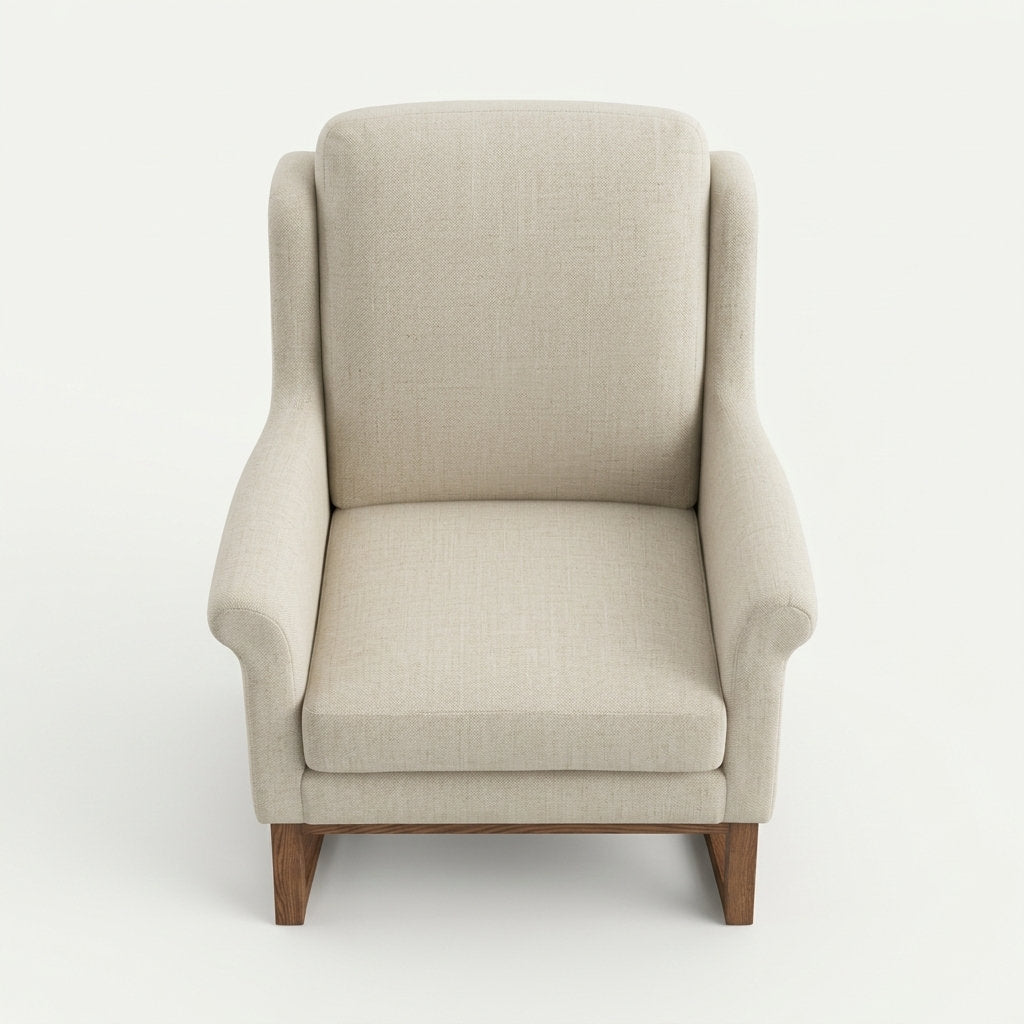 Tapicería Pino Ristretto · Sillón Diseño Elegante - Vista Ángulo Superior Elevado Fondo Blanco | LEMICH Muebles de Lujo Ocotlán