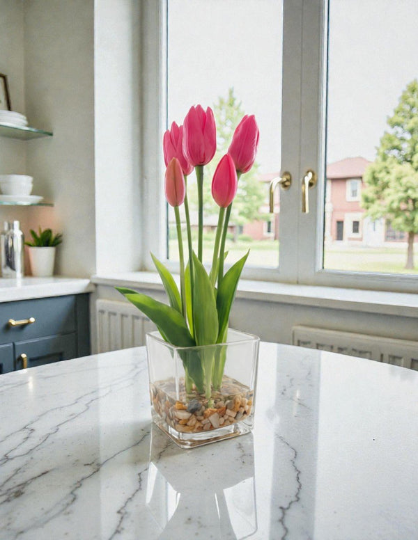 Colección Éclat | Tulipán Fucsia en Arreglo Floral Artificial - vista alternativa